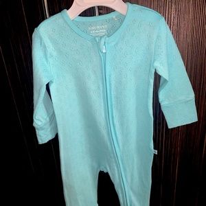 Posh Peanut Robins Egg Pointelle Footless Zippered One Piece